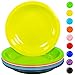 Youngever 7.5 Inch Plastic Plates, Small Kid Size, Kids Plates, Toddler Plates, Snack Plates, Microwave Safe, Dishwasher Safe, Set of 9 (Rainbow Colors)