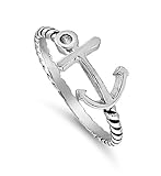 Anchor of My Soul Ring Sterling Silver 925 (Sizes 2-15)