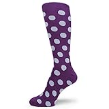 Spotlight Hosiery Men's Groomsmen Wedding Polka Dots Dress Socks-purple/white