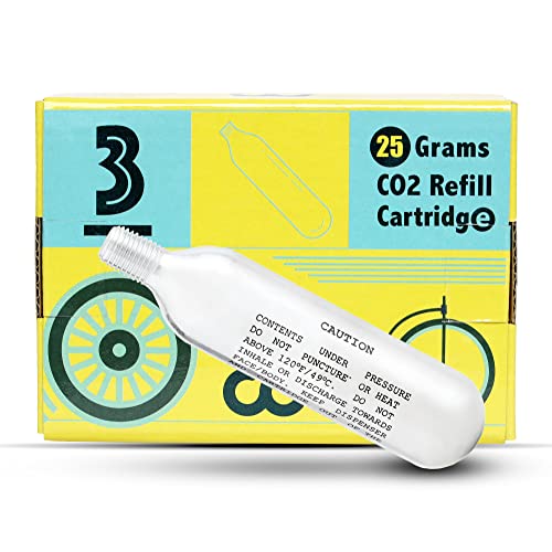 CyclingDeal 3 x 25g Threaded CO2 Cartridges Refills for Bike Bicycle Pump CO2 Inflator Heads