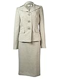 Evan Picone Three-Button Crosshatch Women's Skirt Suit
