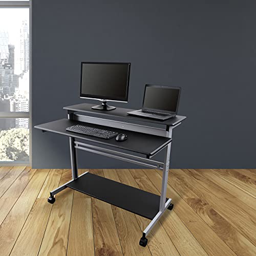 Stand Up Desk Store Rolling Adjustable Height Two Tier Standing Desk