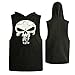 GZXISI Mens Skull Print Stringer Bodybuilding Gym Tank Tops Workout Fitness Vest (Large, 2 Pack:Black Hoodie,Blue Hoodie)