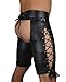 KILLREAL Men's Lace Up Faux Leather PVC Jockstrap Underwear Sexy Boxer Briefs Black X-Large