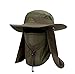 YR.Lover Outdoor UV Sun Protection Wide Brim Fishing Cap with Removable Flap