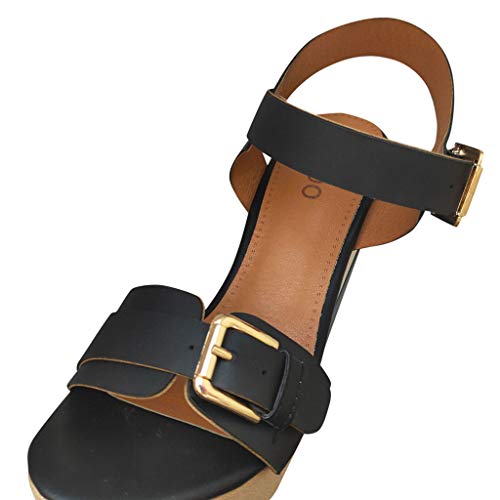 Wedge Platform Sandals for Women,FAPIZI New Comfy Soft Soles Dancing Shoes Casual Breathable Modern Sandals Black