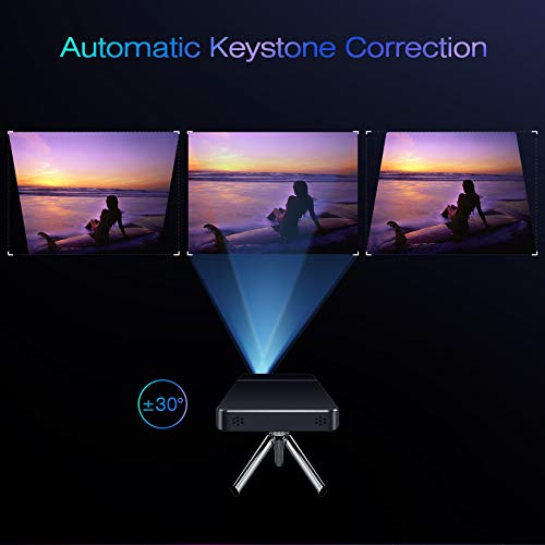 AKASO Mini Projector, PocketSized DLP Portable Projector, 1080P Cookie