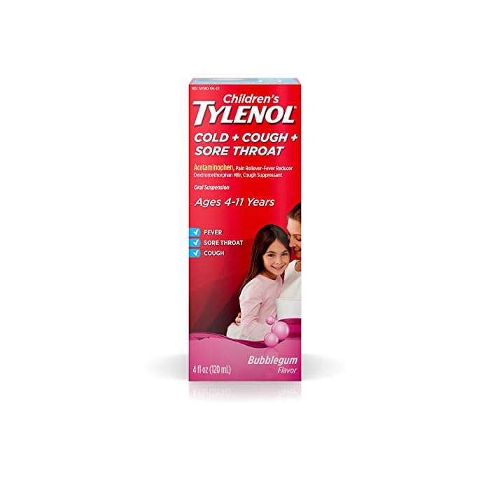 Tylenol Children's TYLENOLCold + Flu Oral Suspension, Bubblegum, 4 Fl. Oz