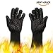 BBQ Grill Gloves [1472℉ NEWEST] EN407/EN420 CE Heat Resistant - Oven Silicone Glove Fireproof for Smoker Baking - High-temp Barbecue Grilling Potholders - Heat-insulated Cooking Mitt, X-Long