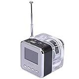 HDE Rechargeable Digital Mini Flashing LED Travel Pocket Speaker with FM Radio, MP3 Player and Micro SD slot