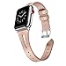 Secbolt Leather Bands Compatible with Apple Watch Band 38mm 40mm Series 5 4 3 2 1, Slim Strap with Breathable Hole Replacement Wristband for Iwatch Edition (Rose Gold)