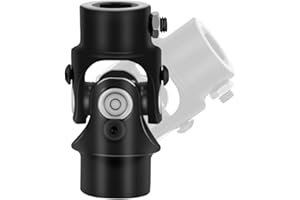 COOL STAR 3/4" 36 Spline X 3/4" DD Steering Shaft U Joint Single Black Universal Joint Coupling