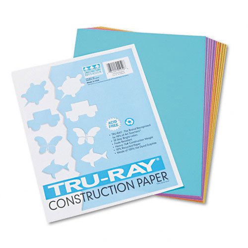 Pacon : Tru-Ray Sulphite Construction Paper, 9 x 12, Bright Assortment, 50 Sheets -:- Sold as 2 Packs of - 50 - / - Total of 100 Each