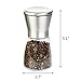 YoungShine Manual Salt and Pepper Shakers & Grinders & Mills Sets with Adjustable Coarseness, Conical Design, Made of 304 Stianless Steel and Lead-free Glass, Set of 2