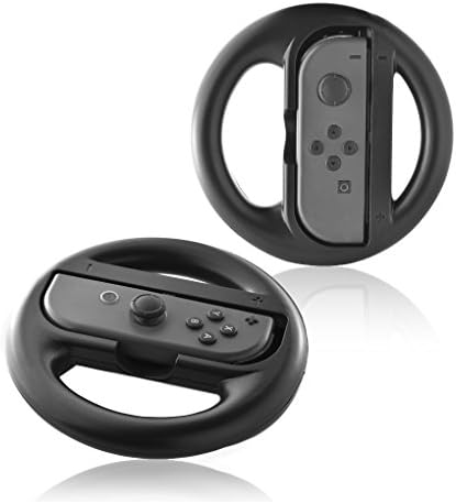 Nitendo Switch Wheel Joy-Con Games Wireless Controller Anti-Slip,Anti-Sweat Controllers Nintendo Steering Wheel black +black