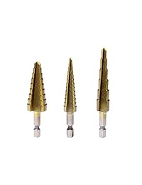 Juego de 3 brocas de titanio para escalones