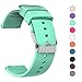 JIELIELE Compatible 20mm Watch Band, Waterproof Replacement Wristbands Straps for Samsung Gear S2 Classic/Withings (Nokia) Steel HR 40mm/ Galaxy Watch 42mm (Cyan, 20mm)