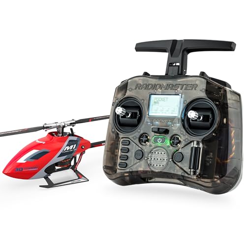OMPHOBBY M1 EVO RTF Helicopter, Dual Brushless Motors 6CH Direct-Drive Mini  RC Helicopters for Adults, 3D Flig
