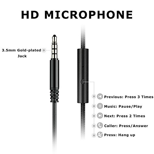 Headphones with Microphone Over Ear Stereo Bass Foldable Lightweight Wired Headphones, Computer Cellphone TV Laptop Tablet Small Headset for Women Men Kids Boys Girls, Sound Intone, Black