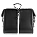 Nomad USA Universal Slanted Black Synthetic Leather Throw Over Motorcycle Saddlebags with Quick Release Buckles (Braided & Studded))