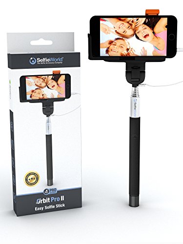 Premium 5-In-1 Wired Selfie Stick For iPhone 5, 6, Samsung Galaxy - Takes Selfies In Seconds, Get Perfect HD Photos, Video, Operates Flash - No Apps, No Downloads, No Batteries Required