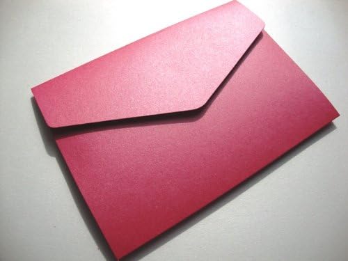 Cranberry Card Company A5 Pearlescent Pocketfold Blank Wedding Invites/Wedding Wallets/A5 Card - With Plain White 100Gsm Envelopes (10, Azalea/Fuchsia Pink)