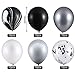 Hsei 60 Pieces Black Tie Dye Balloons Black White Silver Agate Latex Marble Balloons Colorful Balloons for Jungle Wedding Office Birthday Party Supplies