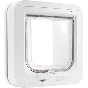 SureFlap Cat Flap with Microchip Identification, White (4 x AA batteries required)