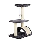 Z ZELUS Albero Tiragraffi per Gatti Torre Colonne di 3 Livelli Grigio Violaceo con Tiragraffi Nascondiglio della Cupola…