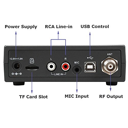 FMUSER 1W Low Power FM Radio Transmitter, 0-1W Adjustable PLL Stereo FM Broadcast Antenna Set Long Range Coverage, Bluetooth/TF Card/MIC Input for Conference/Outdoor Drive-in Theater/Parking Lot - Thumbnail 2