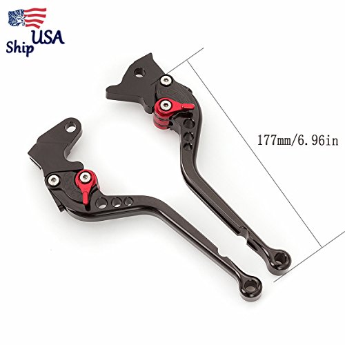 FXCNC Racing Motorcycle Long Adjustable Brake Clutch Levers Set fit for Yamaha Warrior YFM350 02-04,Raptor YFM660 01-05,TTR125L/LE/LW 00-16,Banshee 350 02-06,XT660/R/X 04-13 Aluminum US Ship - Thumbnail 2