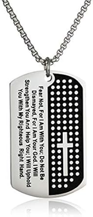 silver dog tag mens necklace