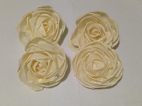 ROSE Wood Diffuser Flowers 4 pcs 7cm.Dia with cotton rope 5 inc.