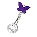 Lookatool Nurse Clip-on Fob Brooch Pendant Hanging Butterfly Watch Pocket Watch (Purple)