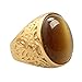 OAKKY Jewelry Men's Vintage Stainless Steel Gemstone Rings, Gold