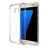 AMUOC Galaxy S7 Case,Protective Cover Case with Transparent Hard Plastic Back Plate and Soft TPU Gel Bumper clear