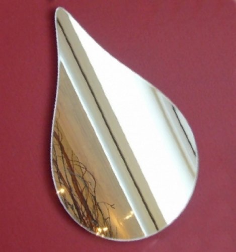 Super Cool Creations Raindrop Mirror - 60cm x 40cm - Shatterproof Acrylic Bedroom Mirror with Strong Adhesive Fixers