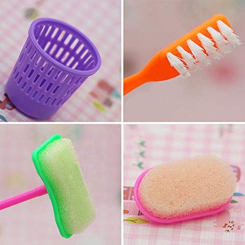 Sumerlly 9 Pcs/Set Kid Pretend Play Mini Housekeeping Tools Kitchen Home Cleaning Broom Brush Toy
