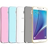 Galaxy Note 5 Case, 5 Packs EnGive [Ultra Slim TPU Case] Samsung Galaxy Note 5 Case [Transparent, Blue, Rose, Gold, Grey]