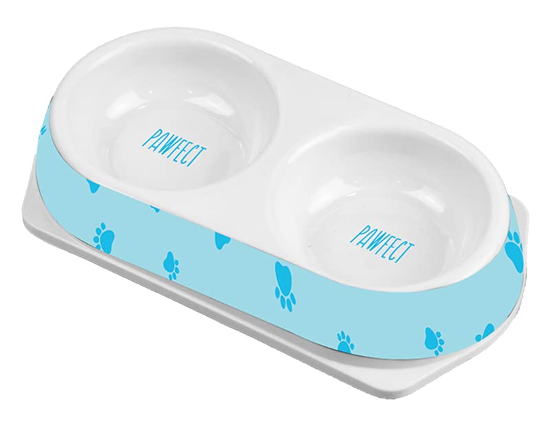 Hos imports Trendy Pet Double Diner, Easy Clean, Double Use Bowl (Blue)