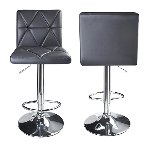 Leader Accessories Modern Swivel Grey Bar Stool Diagonal Line