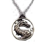 Generic Mortal Kombat Vintage Charms Dragon Amulet Necklace Bronze Pendant