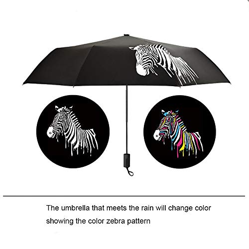 Chranto Lucky 7 Color Changing Folding Umbrella Sunshade Zebra Parasol Rain Shade Anti-UV