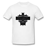 SHMUY Men's Ripd Badge R I P D Cotton Round Collar T Shirt,S,White