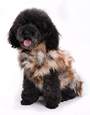 Dog Winter Coat Jacket Clothes Japanese Kanekalon Fiber Faux Fur Warm Clothing Vest Apparel 13 Colors By Lindsey Home Fashion(Small-13(Inch), Bear Jacqard-Light Brown)