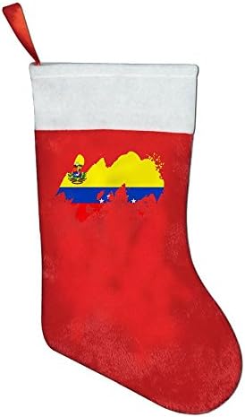 Venezuela Flag Vintage Print Pleuche Santa Christmas Craft Red Xmas Socks Gift