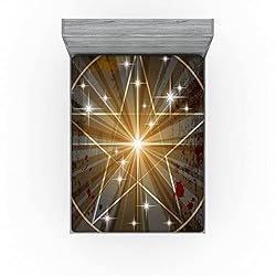 Ambesonne Pentacle Fitted Sheet Set, Medieval