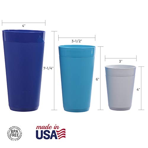 12Piece Newport Unbreakable Plastic Tumblers four each 10ounce, 20