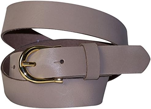 FRONHOFER skinny women's belt, skinny leather belt, gold-tone horseshoe buckle