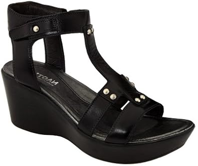 black wedge comfort sandals